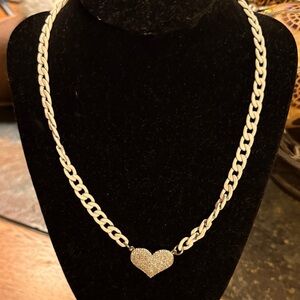 Chic Silver Heart Pendant Necklace